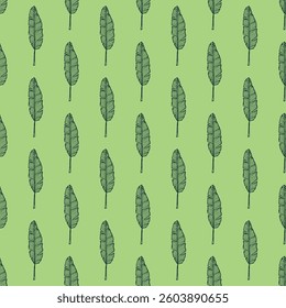 Seamless pattern with tropical leaves doodle for decorative print, wrapping paper, greeting cards, wallpaper and fabric