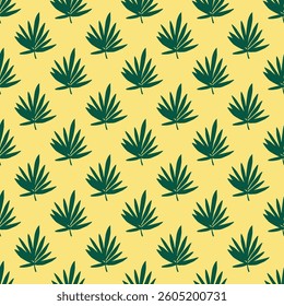 Seamless pattern with tropical leaves doodle for decorative print, wrapping paper, greeting cards, wallpaper and fabric