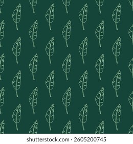 Seamless pattern with tropical leaves doodle for decorative print, wrapping paper, greeting cards, wallpaper and fabric