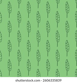 Seamless pattern with tropical leaves doodle for decorative print, wrapping paper, greeting cards, wallpaper and fabric