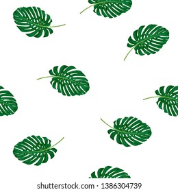 Seamless pattern with tropical leaves. Endless texture for your design. Vector