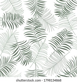 Seamless pattern of tropical leaves. Illustration for gift packaging, web page background, as a print for any printed product