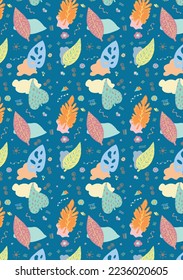 Seamless pattern of tropical leaves illustration. Suitable for wrapping, packaging, fabric, textile or phone wallpaper