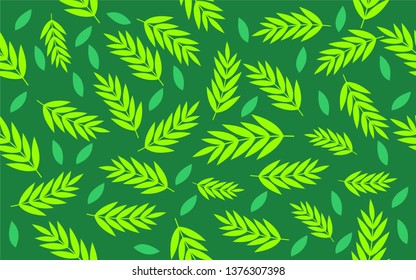 Seamless pattern with tropical leaves motifs. Hand draw texture. Abstract wallpaper in vector.
