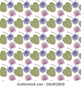 seamless pattern of tropical leaves on a light background. for printing on fabric. paper, packaging. wallpaper. etc