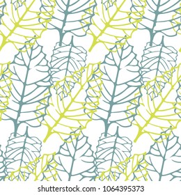 Seamless pattern of tropical leaves on a light background. for printing on fabric. paper, packaging. wallpaper. etc