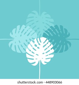 Seamless pattern tropical leaves of palm tree