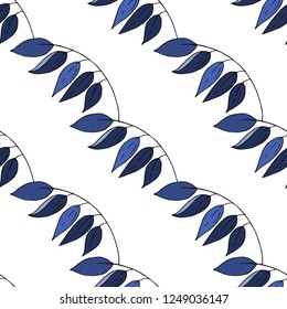 Seamless pattern of tropical leaves. Palms.