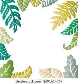 Patrón sin fisuras con hojas tropicales en colores pastel. Ilustración vectorial.