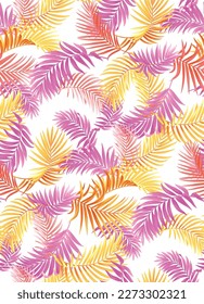 Patrón sin foco con hojas tropicales. Ilustración botánica realista. Vector de fondo hawaiano.