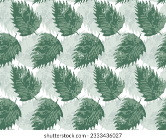  Seamless pattern with tropical leaves. Realistic botanical illustration. Vector Hawaiian background.