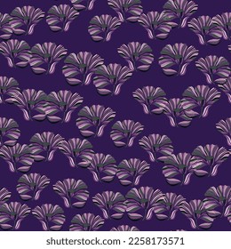 Patrón sin foco con hojas tropicales. Fondo floral estilizado. Diseño para tela, impresión textil, papel de envoltura, cubierta, afiche. Ilustración vectorial en estilo retro.