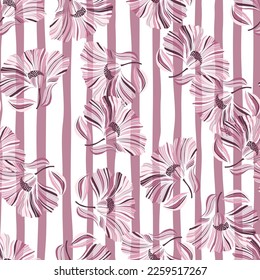 Seamless pattern with tropical leaves. Stylized floral background. Design for fabric, textile print, wrapping paper, cover, poster. Vector illustration in retro style.