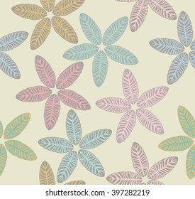 Seamless  pattern with tropical leaves. Template for design fabric. Vector image.