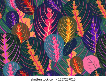 Seamless pattern with tropical leaves. Vector illustration. Exotic motifs of nature. Template for the design of fabrics, textile, paper, wallpaper.