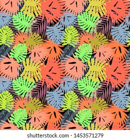 seamless pattern of tropical leaves. vector illustration eps10.