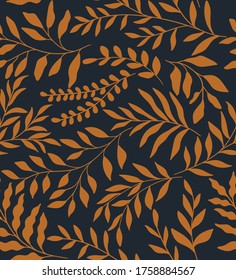 Seamless pattern with tropical leaves. Vector botanical illustration. Summer background for print, wallpaper, fabric.