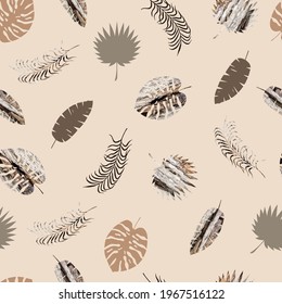 seamless pattern of tropical leaves. vector illustration eps10.