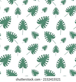Seamless pattern with tropical leaves. vector illustration