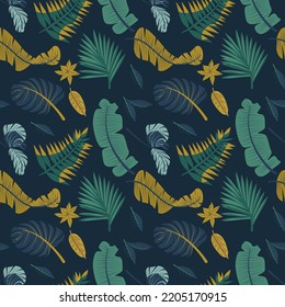 Seamless pattern with tropical leaves. A Pattern for wallpaper, fashion and print. 