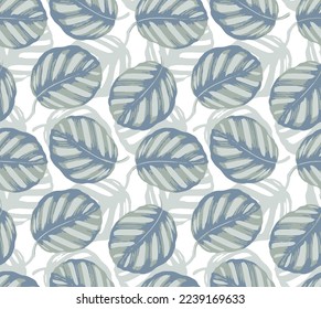 seamless pattern of tropical leaves.Seamless vector tropical pattern with blue monstera palm leaves on dark background. Exotic hawaiian fabric design. 