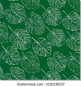 Seamless pattern with tropical monstera. Floral spring illustration for design, print, fabric or background.