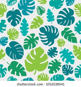 Seamless pattern Tropical monstera Leaves