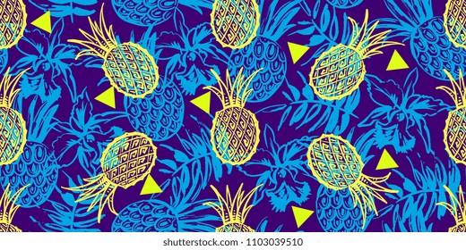 Seamless pattern with tropical motif
