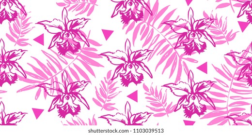 Seamless pattern with tropical motif