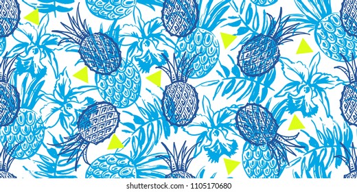 Seamless pattern with tropical motif