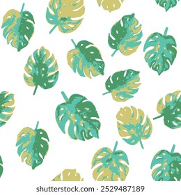Patrón sin fisuras con hojas verdes de olivo tropical. Hermosa impresión de allover con plantas exóticas dibujadas a mano utilizadas para textiles y Fondo de pantalla, tarjeta