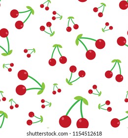 The Seamless pattern. Tropical ornament Red cherry