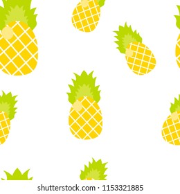 Seamless pattern. Tropical ornament yellow pineapples