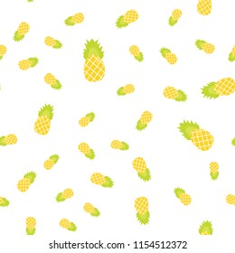 The Seamless pattern. Tropical ornament yellow pineapples