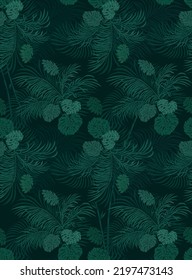 Seamless pattern, Tropical palm leaves, Jungle. Colonial interior style, Fabric print, Packaging, Vector illustration