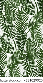 Seamless pattern with tropical palm leaves on white background. Exotic fashion prints. Vector illustration.