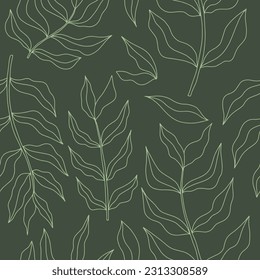 Seamless pattern with tropical palm leaves. Vector illustration for your design.