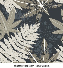 Seamless pattern with tropical Palm leaves.  Abstract vector image for your designs.