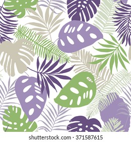 Seamless pattern of tropical palm leaves. Vector background for your design.