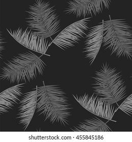 Seamless pattern with  tropical  palm leaves for background. exotic leaves