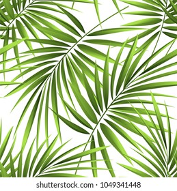 Seamless pattern of a tropical palm tree, jungle leaves. Vector floral pattern.