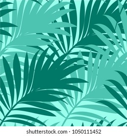 Seamless pattern of a tropical palm tree, jungle leaves. Vector floral pattern.