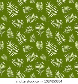 Seamless pattern with tropical palm tree leaves