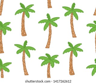 Seamless pattern with Tropical palm trees . isolated on white background