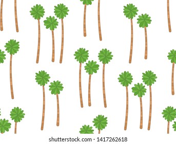 Seamless pattern with Tropical palm trees . isolated on white background