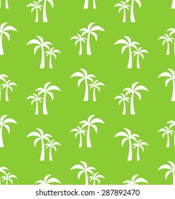 Seamless Pattern with Tropical Palm Trees. Summer Wallpaper - Vector