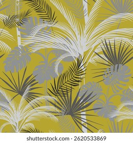 Patrón sin costuras con palmas tropicales en dos colores para la superficie unisex y el diseño de la tela en Vector