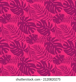 Seamless pattern of tropical plant leaves, suitable for fashion and textile pattern.