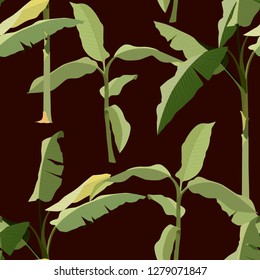 seamless pattern, with tropical plants