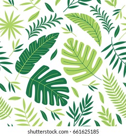 seamless pattern with tropical plants - vector illustration, eps
